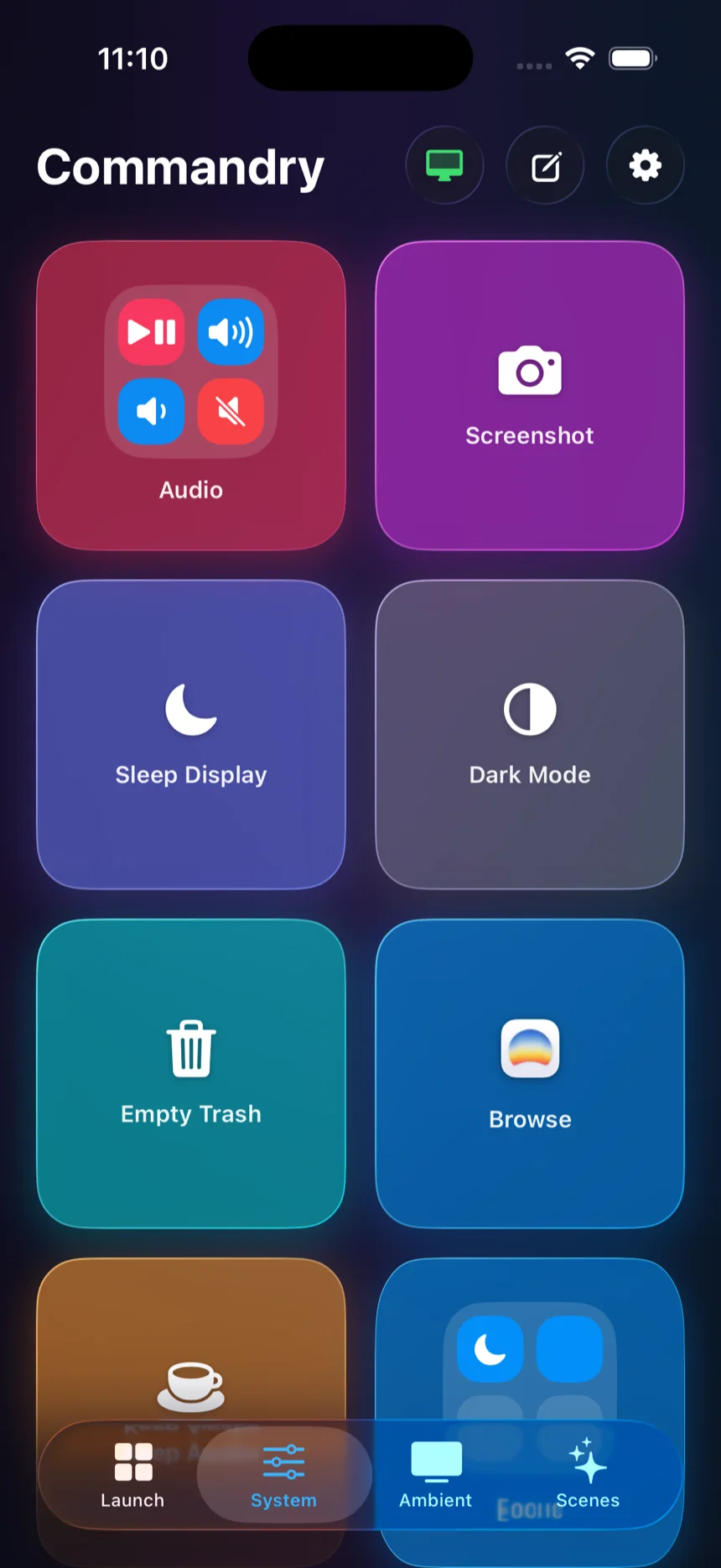 The real Commandry System deck, including a four-control Audio group.